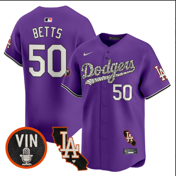 Men Los Angeles Dodgers #50 Betts 2025 purple Limited Stitched Jersey->los angeles dodgers->MLB Jersey